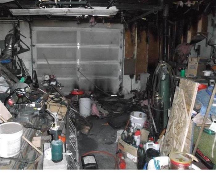 fire damaged garage