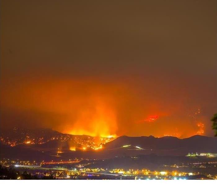 wildfires over the hills of Ventura