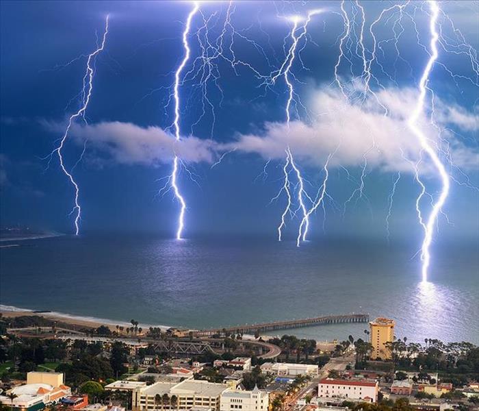 Lightning off the coast of Ventura beach