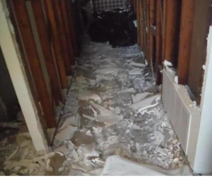 Mold affected hallway in a residential home
